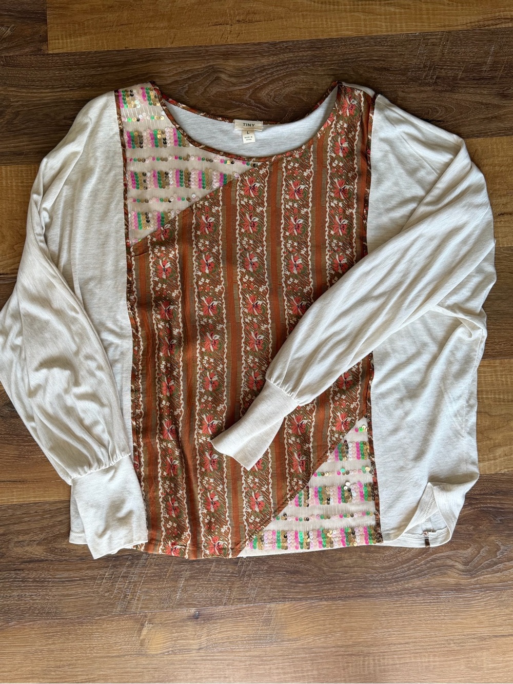 Vintage Anthropologie Tiny bubble sleeve long sleeve top Size L